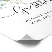 シンプルユーカリプトゥスグリーンリーウェディングパーティー ポスター (角)