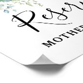 シンプルユーカリプトゥスグリーンリーウェディングパーティー ポスター (角)