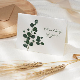 シンプルユーカリプトゥスグリーンリー悔やみや弔慰 カード