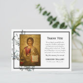 シンプルユーカリプトゥスグリーンリー正教会の葬儀 サンキューカード (スタンド正面)