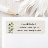 シンプルユーカリプトゥスブランチ差出人住所ラベル ラベル (インサイチュ)