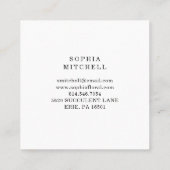 シンプルユーカリプトゥス |バラ金ゴールド幾何学的 スクエア名刺 (裏面)