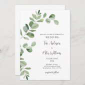 シンプルユーカリモダンー 招待状 (正面/裏面)