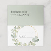 シンプルユーカリリース&金ゴールド結婚ズ プレイスカード (外部開封)