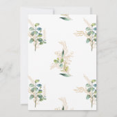 シンプルユーカリ及び金ゴールド卒業パーティー招待状 招待状 (裏面)