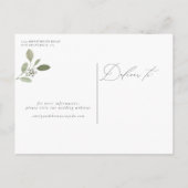 シンプルユーカリ書モダン道の日付を保存 案内ポストカード (裏面)