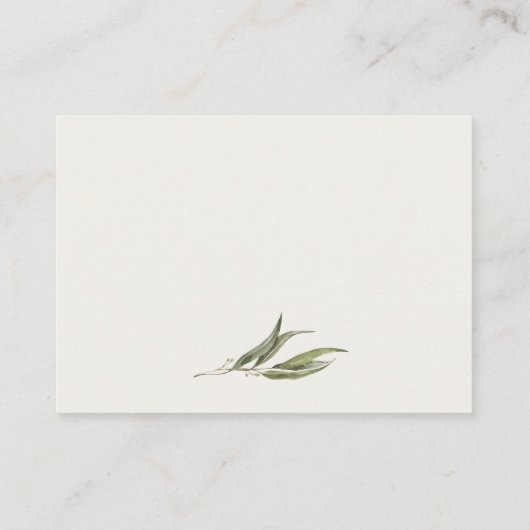 シンプルユーカリ植物学結婚の願い井戸 エンクロージャーカード (裏面)