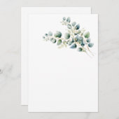 シンプルユーカリ空白の結婚ス 招待状 (正面/裏面)