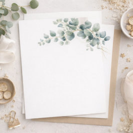 シンプルユーカリ空白の結婚ス 招待状