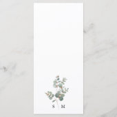 シンプルユーカリ結婚のメニュー メニュー (裏面)