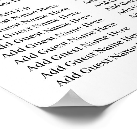 シンプルユーカリ結婚グリーンリーの座席表 ポスター (角)