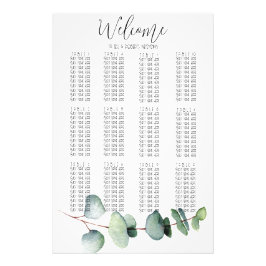 シンプルユーカリ結婚リーフ座席表プリント フォトプリント           