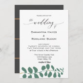 シンプルユーカリ結婚式招待状 招待状 (正面/裏面)