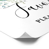 シンプルユーカリ緑の結婚式パーティーの好意 ポスター (角)