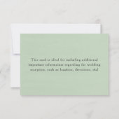 シンプルユーカリ緑色結婚式レセプションカード 出欠カード (裏面)