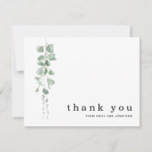 シンプルユーカリ聖人の名結婚前に感謝 ノートカード (正面)