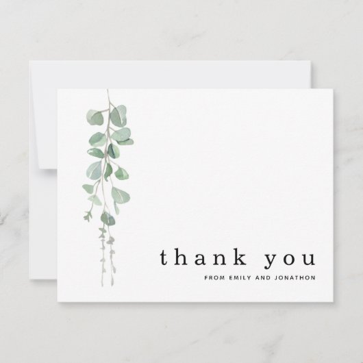 シンプルユーカリ聖人の名結婚前に感謝 ノートカード (正面)