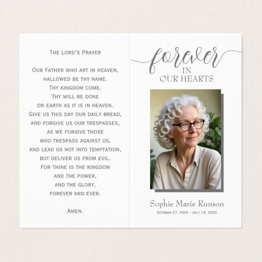 シンプルユーカリ葬儀記念祈りの言葉カード 名刺 (外部フラット)