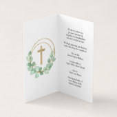 シンプルユーカリ葬儀記念祈りの言葉カード 名刺 (内部)