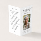 シンプルユーカリ葬儀記念祈りの言葉カード 名刺 (外部)