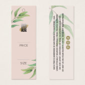シンプルユーカリ赤面衣料価格ラベル (正面&裏面)