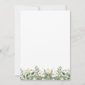 シンプルユーカリ金ゴールドグリーンリー結婚式招待状 招待状 (裏面)