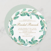 シンプルユーカリ離れブライダルブランチ招待状 案内状 (正面/裏面)