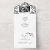 シンプルユーカリ&ラベンダーツフォ結婚トスAl オールインワン招待状 (内側)