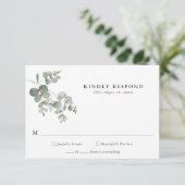 シンプルユーカリRSVPカード 出欠カード (スタンド正面)