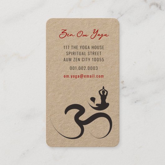 シンプルヨガオムオーム書道禅名刺 名刺 (正面)