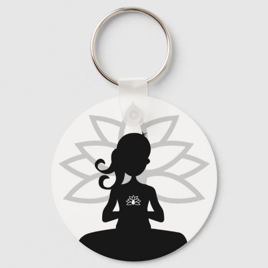 シンプルヨガシルエットキーチェーン キーホルダー (正面)