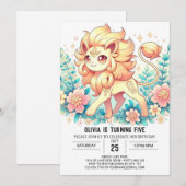 シンプルライオンデジタル誕生日 招待状 (正面/裏面)