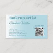 シンプルライトアクア海スカイブルーホワイト書道 名刺 (裏面)