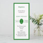 シンプルライトグリーンカスタムベビーシャワー 招待状 (スタンド正面)