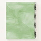 シンプルライトグリーンパステル大理石モノグラモダンム ノートブック (裏面)