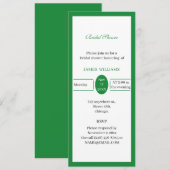 シンプルライトグリーンパーソナライズされたブライダルシャワー 招待状 (正面/裏面)
