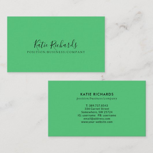 シンプルライトグリーン 名刺 (正面/裏面)