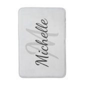 シンプルライトグレはっきりしたータイポグラフィ&ネームモノグラム バスマット (正面縦)