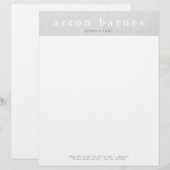 シンプルライトグレイモダンミニマリスト レターヘッド (正面/裏面)