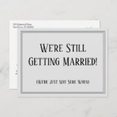 シンプルライトグレイ 延期結婚式のお知らせ ポストカード (正面/裏面)