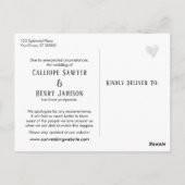 シンプルライトグレイ 延期結婚式のお知らせ ポストカード (裏面)