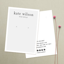 シンプルライトグレーイヤリングディスプレイカード