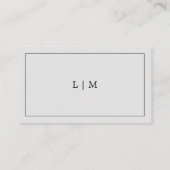 シンプルライトグレーモノグラムエレガントウェディング エンクロージャーカード (裏面)