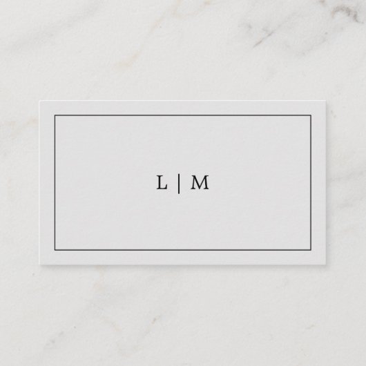シンプルライトグレーモノグラムエレガントウェディング エンクロージャーカード (裏面)
