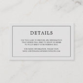 シンプルライトグレーモノグラムエレガントウェディング エンクロージャーカード (正面)