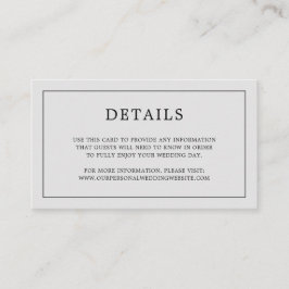 シンプルライトグレーモノグラムエレガントウェディング エンクロージャーカード