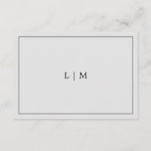 シンプルライトグレーモノグラムエレガントウェディング エンクロージャーカード (裏面)