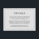 シンプルライトグレーモノグラムエレガントウェディング エンクロージャーカード<br><div class="desc">シンプル薄い結婚詳細に囲まれたモダンデザインを備えたエレガントのエンクロージャカー縁どド。すべての文字は黒い灰色の背景の上にある。フォントと背景色は、の「クリック」ボタンで希望する色に変カスタマイズ更する。ミニマルスタイリッシュなカップルのためのシックで素晴らしデザイン。</div>