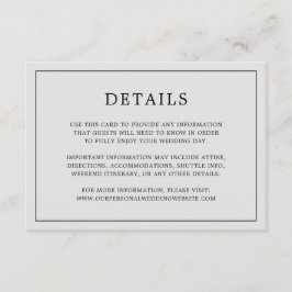 シンプルライトグレーモノグラムエレガントウェディング エンクロージャーカード