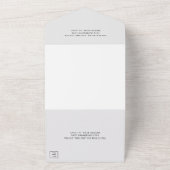 シンプルライトグレーモノグラムエレガントウェディング オールインワン招待状 (外側)